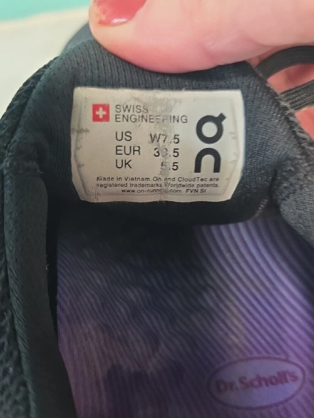 On Running Women's Black and White Cloudfoam Athletic Shoes